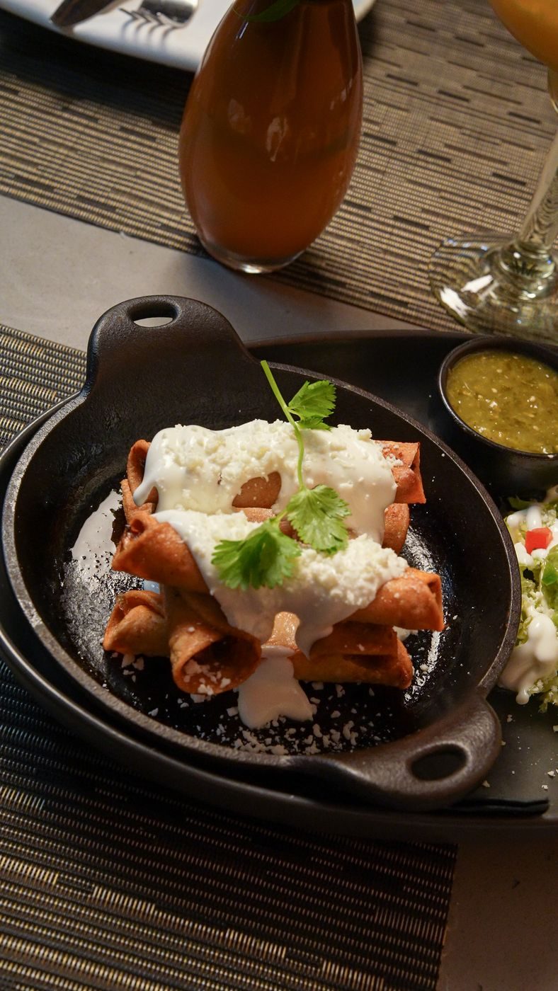 Chicken Tinga Taquitos at Dos Burros